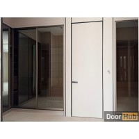 High-Pressure Laminate (HPL) Door with Royal Black Anodized Profile – Developer Supply UAE
